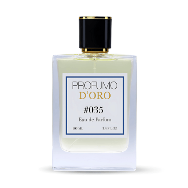 Profumo D’oro #035 – moderne Verpackung des Unisex Eau de Parfum, klar und stilvoll gestaltet